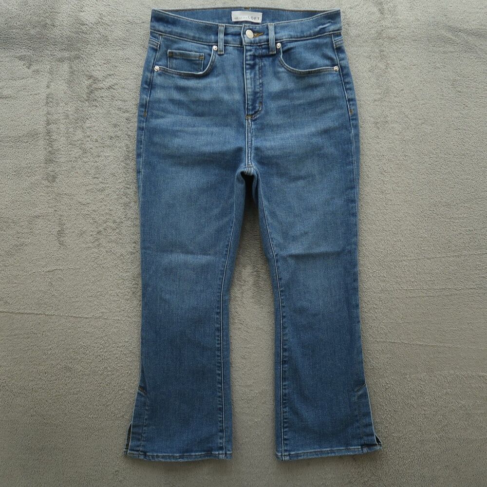 Loft Jeans Women's Size 4 Blue High-Rise The Kick Crop Denim 24" Inseam Stretch